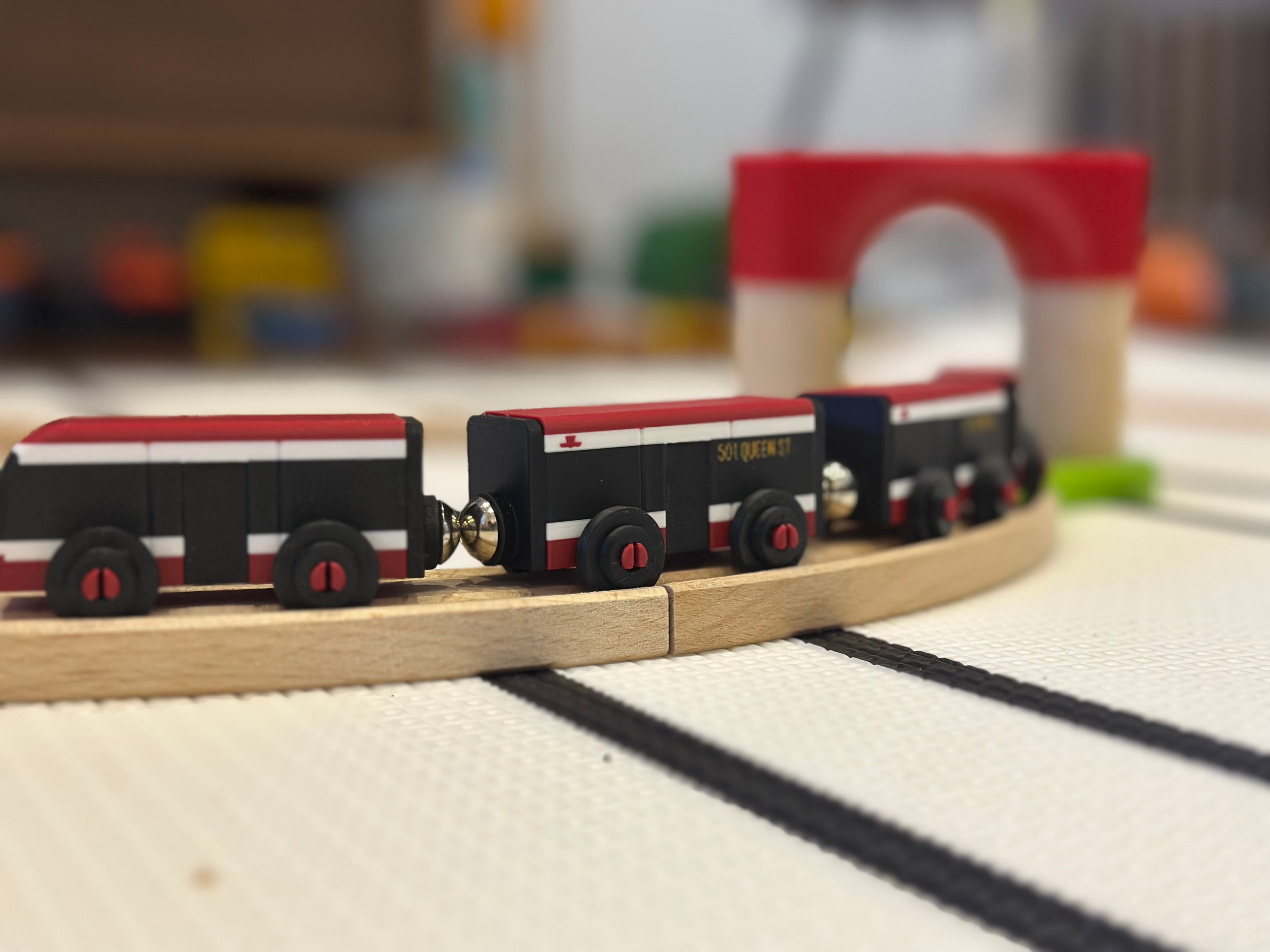TTC Flexity Streetcar Toy — Brio & IKEA LILLABO Compatible