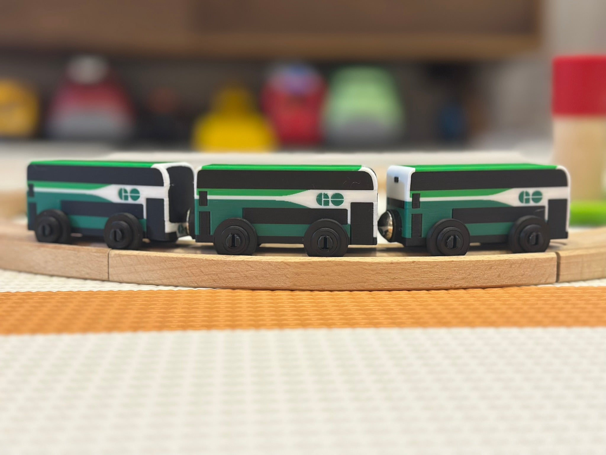 GO Double Decker Bus Toy — Brio & IKEA LILLABO Compatible